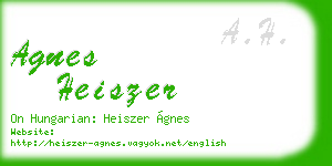agnes heiszer business card