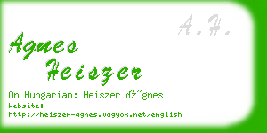 agnes heiszer business card